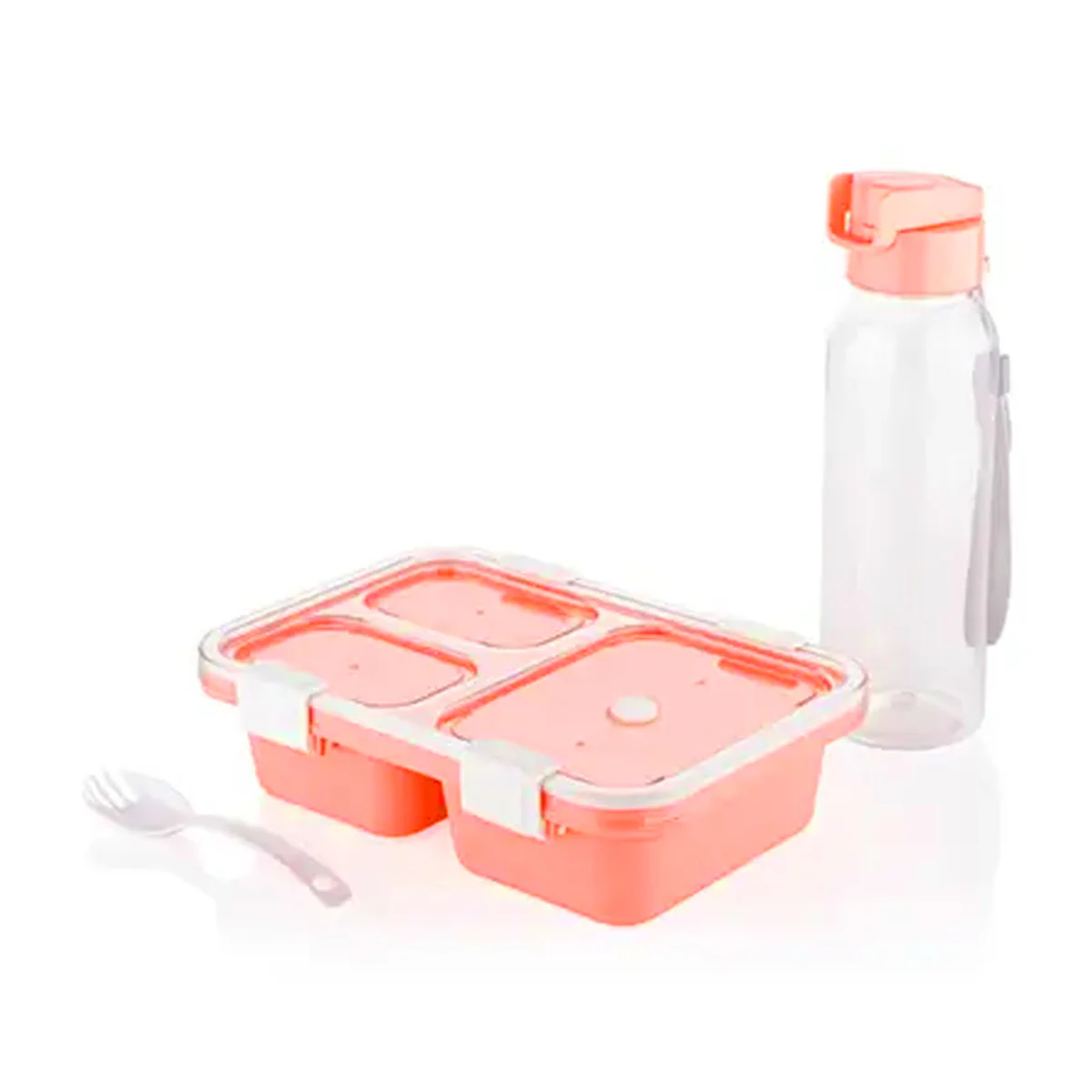 AM5603 Tokyo 3 Compartment Plastic Lunch Box with Water Bottle for Boys, Girls, School & Office Men - Image 3