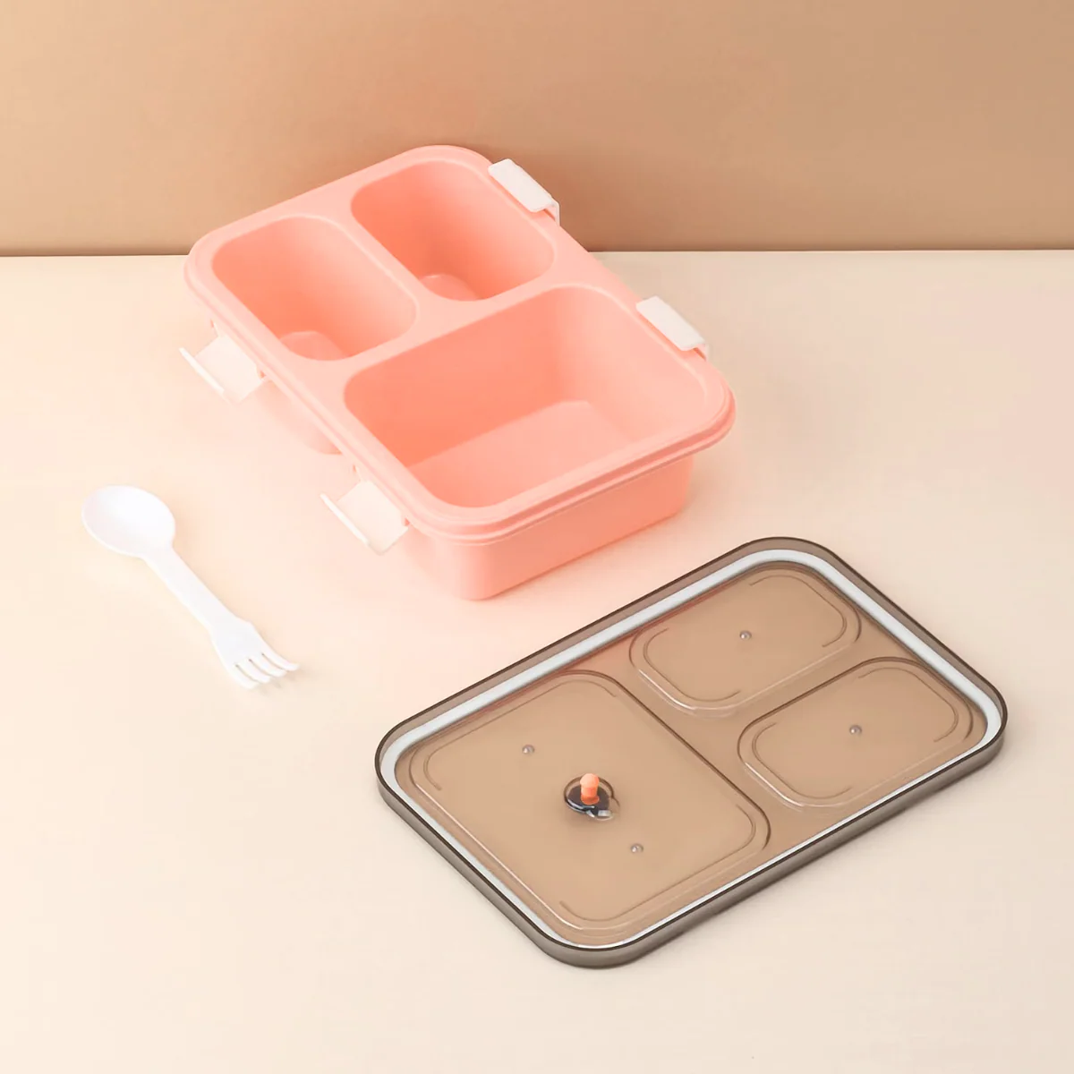 AM5603 Tokyo 3 Compartment Plastic Lunch Box with Water Bottle for Boys, Girls, School & Office Men - Image 9
