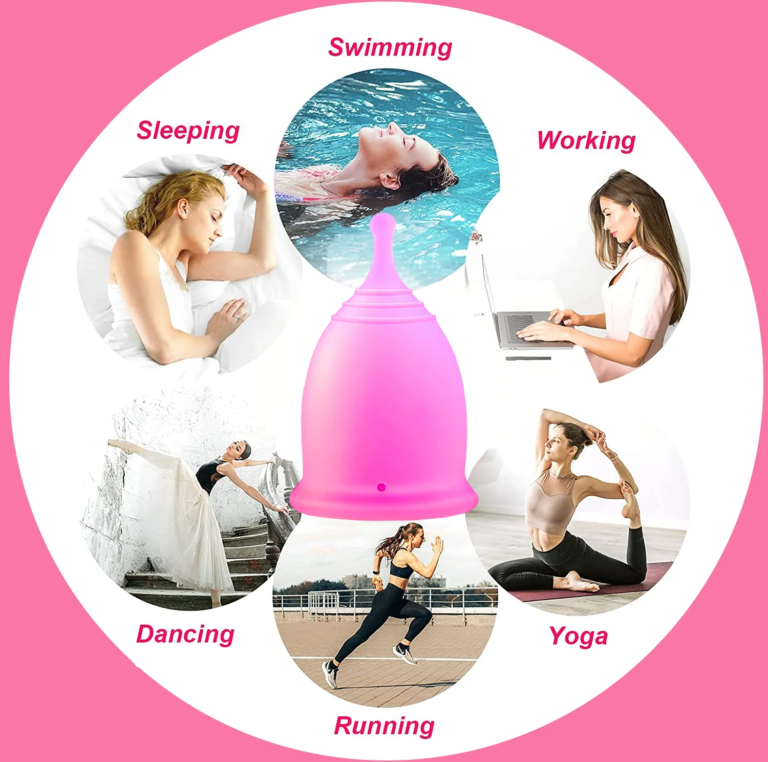 6112S Menstrual Cup for Women Foldable Small Size Reusable, Ultra Soft, Odour and Rash Free 100% Medical Grade Silicone No Leakage Protection for Up to 8-10 Hours FDA Approved - Image 3