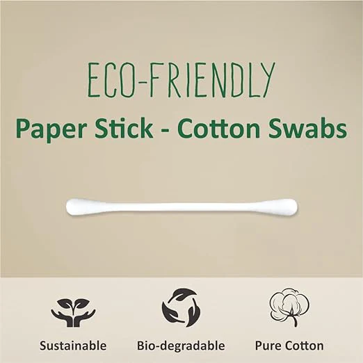 3339 TULIPS Eco friendly buds 100 Ear Buds/Swabs with White PAPER Sticks - Image 2