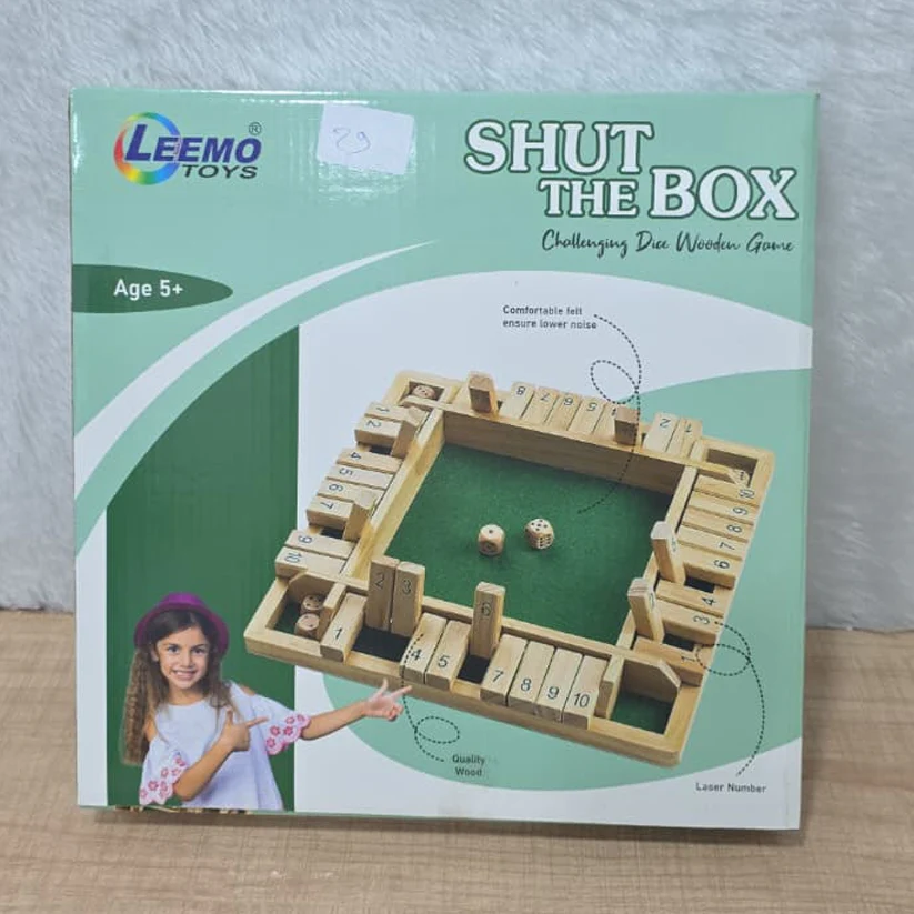 AM6434 Wooden Shut The Box Game with Dice - Image 3